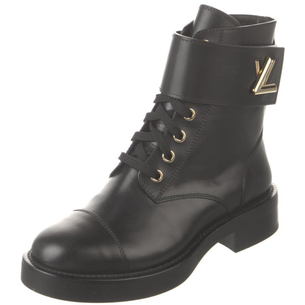 Louis Vuitton leather combat boots